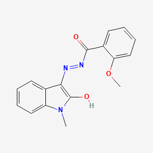 molecular formula C17H15N3O3 B5803739 2-methoxy-N'-(1-methyl-2-oxo-1,2-dihydro-3H-indol-3-ylidene)benzohydrazide 