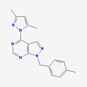 molecular formula C18H18N6 B5803743 4-(3,5-dimethyl-1H-pyrazol-1-yl)-1-(4-methylbenzyl)-1H-pyrazolo[3,4-d]pyrimidine 
