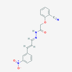 2-(2-cyanophenoxy)-N'-[3-(3-nitrophenyl)-2-propen-1-ylidene]acetohydrazide