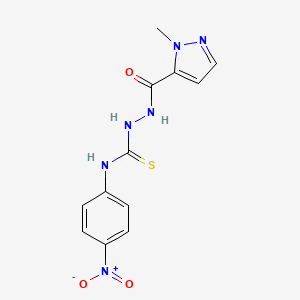 molecular formula C12H12N6O3S B5803781 2-[(1-methyl-1H-pyrazol-5-yl)carbonyl]-N-(4-nitrophenyl)hydrazinecarbothioamide CAS No. 1004249-31-3