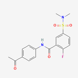 molecular formula C17H17FN2O4S B5803796 N-(4-acetylphenyl)-5-[(dimethylamino)sulfonyl]-2-fluorobenzamide 