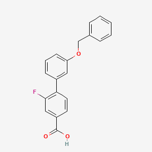 molecular formula C20H15FO3 B580381 3'-(苄氧基)-2-氟-[1,1'-联苯]-4-羧酸 CAS No. 1261912-21-3