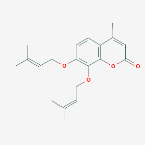 molecular formula C20H24O4 B5803814 4-methyl-7,8-bis[(3-methyl-2-buten-1-yl)oxy]-2H-chromen-2-one 