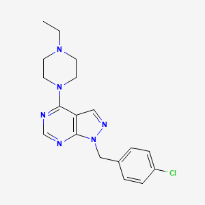 1-(4-chlorobenzyl)-4-(4-ethyl-1-piperazinyl)-1H-pyrazolo[3,4-d]pyrimidine