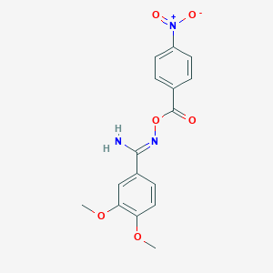 molecular formula C16H15N3O6 B5803868 3,4-dimethoxy-N'-[(4-nitrobenzoyl)oxy]benzenecarboximidamide 