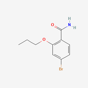 molecular formula C10H12BrNO2 B580388 4-溴-2-丙氧基苯甲酰胺 CAS No. 1228957-02-5