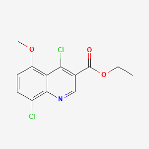 molecular formula C13H11Cl2NO3 B580389 Ethyl 4,8-dichloro-5-methoxyquinoline-3-carboxylate CAS No. 1242260-49-6