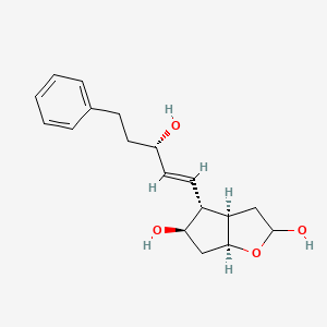 molecular formula C18H24O4 B580390 (3aR,4R,5R,6aS)-4-[(E,3S)-3-Hydroxy-5-phenylpent-1-enyl]-3,3a,4,5,6,6a-hexahydro-2H-cyclopenta[b]furan-2,5-diol CAS No. 856240-62-5