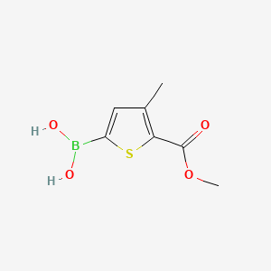 molecular formula C7H9BO4S B580392 5-(甲氧羰基)-4-甲基噻吩-2-硼酸 CAS No. 1256345-70-6