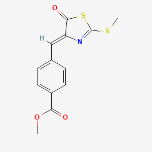molecular formula C13H11NO3S2 B5803924 methyl 4-{[2-(methylthio)-5-oxo-1,3-thiazol-4(5H)-ylidene]methyl}benzoate 