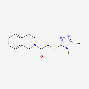molecular formula C15H18N4OS B5803931 2-{[(4,5-dimethyl-4H-1,2,4-triazol-3-yl)thio]acetyl}-1,2,3,4-tetrahydroisoquinoline 