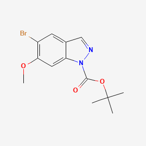 molecular formula C13H15BrN2O3 B580394 1-Boc-5-bromo-6-methoxy-1H-indazole CAS No. 1305320-56-2