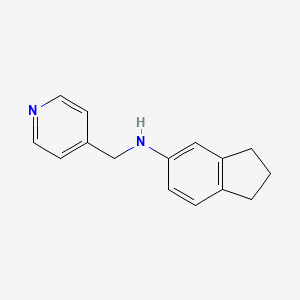 molecular formula C15H16N2 B5803945 2,3-dihydro-1H-inden-5-yl(4-pyridinylmethyl)amine 
