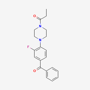 molecular formula C20H21FN2O2 B5803951 [3-fluoro-4-(4-propionyl-1-piperazinyl)phenyl](phenyl)methanone 