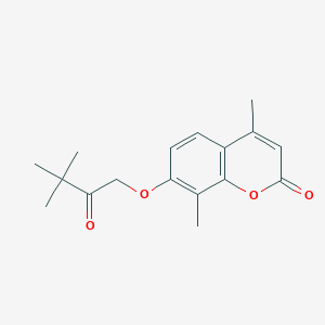 molecular formula C17H20O4 B5803979 7-(3,3-dimethyl-2-oxobutoxy)-4,8-dimethyl-2H-chromen-2-one 