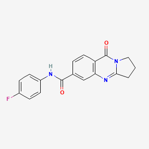 molecular formula C18H14FN3O2 B5803984 N-(4-fluorophenyl)-9-oxo-1,2,3,9-tetrahydropyrrolo[2,1-b]quinazoline-6-carboxamide 