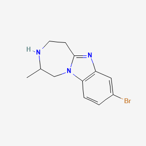 molecular formula C12H14BrN3 B580399 8-Bromo-2-methyl-2,3,4,5-tetrahydro-1H-benzo[4,5]imidazo[1,2-d][1,4]diazepine CAS No. 1272321-97-7