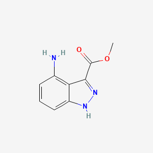 molecular formula C9H9N3O2 B580405 methyl 4-amino-1H-indazole-3-carboxylate CAS No. 1360946-93-5
