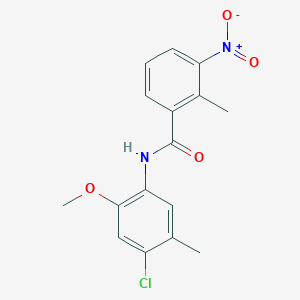 molecular formula C16H15ClN2O4 B5804055 N-(4-chloro-2-methoxy-5-methylphenyl)-2-methyl-3-nitrobenzamide 