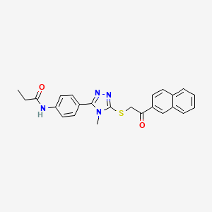 molecular formula C24H22N4O2S B5804067 N-[4-(4-methyl-5-{[2-(2-naphthyl)-2-oxoethyl]thio}-4H-1,2,4-triazol-3-yl)phenyl]propanamide 