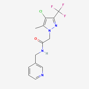 2-[4-chloro-5-methyl-3-(trifluoromethyl)-1H-pyrazol-1-yl]-N-(3-pyridinylmethyl)acetamide
