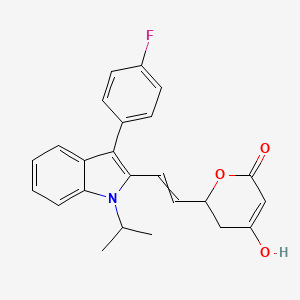 molecular formula C24H22FNO3 B580409 6-{2-[3-(4-Fluorophenyl)-1-(propan-2-yl)-1H-indol-2-yl]ethenyl}-4-hydroxy-5,6-dihydro-2H-pyran-2-one CAS No. 920275-10-1