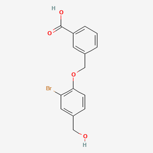 molecular formula C15H13BrO4 B5804121 3-{[2-bromo-4-(hydroxymethyl)phenoxy]methyl}benzoic acid 