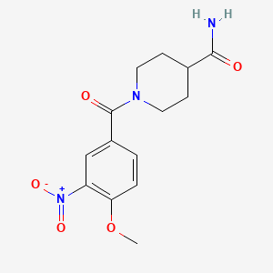 molecular formula C14H17N3O5 B5804125 1-(4-methoxy-3-nitrobenzoyl)-4-piperidinecarboxamide 