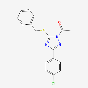 molecular formula C17H14ClN3OS B5804139 1-acetyl-5-(benzylthio)-3-(4-chlorophenyl)-1H-1,2,4-triazole 