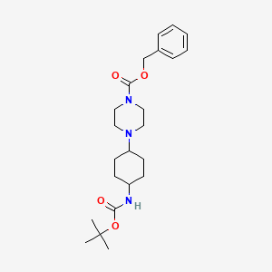 molecular formula C23H35N3O4 B580416 苄基4-(4-((叔丁氧羰基)氨基)环己基)哌嗪-1-甲酸酯 CAS No. 1248730-88-2