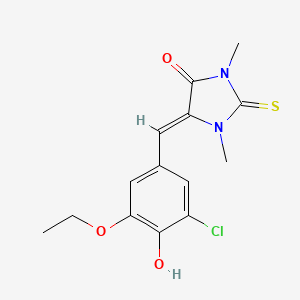 molecular formula C14H15ClN2O3S B5804196 5-(3-chloro-5-ethoxy-4-hydroxybenzylidene)-1,3-dimethyl-2-thioxo-4-imidazolidinone 