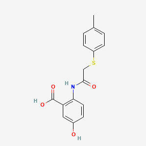 5-hydroxy-2-({[(4-methylphenyl)thio]acetyl}amino)benzoic acid