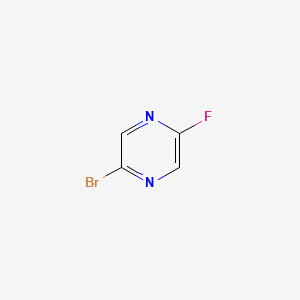 molecular formula C4H2BrFN2 B580426 2-溴-5-氟吡嗪 CAS No. 1209459-10-8