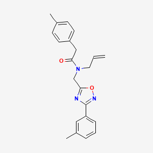 molecular formula C22H23N3O2 B5804315 N-allyl-2-(4-methylphenyl)-N-{[3-(3-methylphenyl)-1,2,4-oxadiazol-5-yl]methyl}acetamide 