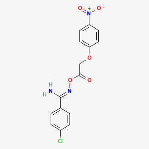 molecular formula C15H12ClN3O5 B5804316 4-chloro-N'-{[(4-nitrophenoxy)acetyl]oxy}benzenecarboximidamide 