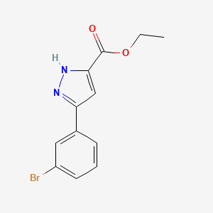 molecular formula C12H11BrN2O2 B580433 3-(3-溴苯基)-1H-吡唑-5-羧酸乙酯 CAS No. 1326811-82-8