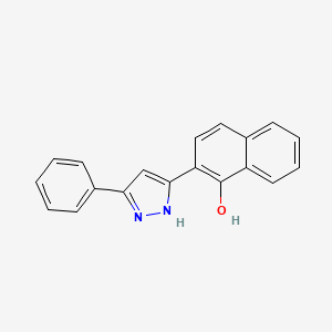 molecular formula C19H14N2O B5804335 2-(5-phenyl-1H-pyrazol-3-yl)-1-naphthol 