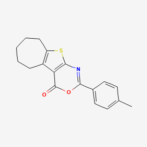 molecular formula C18H17NO2S B5804343 2-(4-methylphenyl)-6,7,8,9-tetrahydro-4H,5H-cyclohepta[4,5]thieno[2,3-d][1,3]oxazin-4-one 