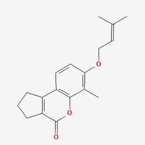 molecular formula C18H20O3 B5804361 6-methyl-7-[(3-methyl-2-buten-1-yl)oxy]-2,3-dihydrocyclopenta[c]chromen-4(1H)-one 