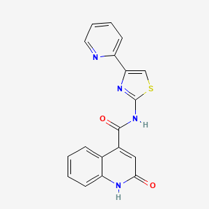 2-oxo-N-[4-(2-pyridinyl)-1,3-thiazol-2-yl]-1,2-dihydro-4-quinolinecarboxamide