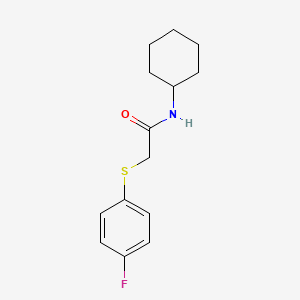 molecular formula C14H18FNOS B5804376 N-cyclohexyl-2-[(4-fluorophenyl)thio]acetamide 