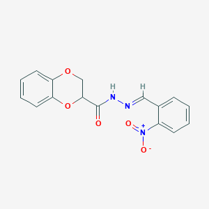 molecular formula C16H13N3O5 B5804377 N'-(2-nitrobenzylidene)-2,3-dihydro-1,4-benzodioxine-2-carbohydrazide 