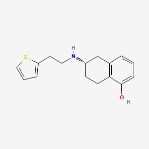 molecular formula C16H19NOS B580443 (S)-6-((2-(Thiophen-2-yl)ethyl)amino)-5,6,7,8-tetrahydronaphthalen-1-ol CAS No. 153409-14-4