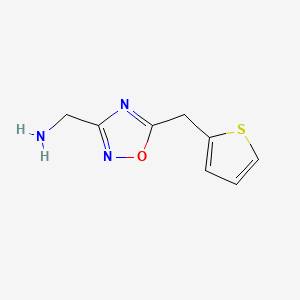 molecular formula C8H9N3OS B580444 (5-(Thiophen-2-ylmethyl)-1,2,4-oxadiazol-3-yl)methanamine CAS No. 1208409-04-4
