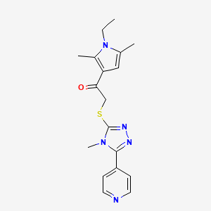1-(1-ethyl-2,5-dimethyl-1H-pyrrol-3-yl)-2-{[4-methyl-5-(4-pyridinyl)-4H-1,2,4-triazol-3-yl]thio}ethanone