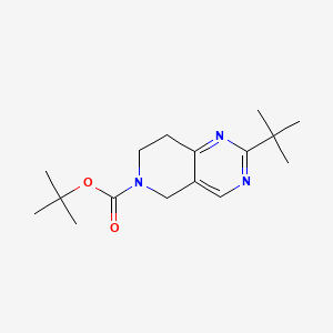molecular formula C16H25N3O2 B580445 tert-Butyl 2-(tert-butyl)-7,8-dihydropyrido[4,3-d]pyrimidine-6(5H)-carboxylate CAS No. 1211594-56-7