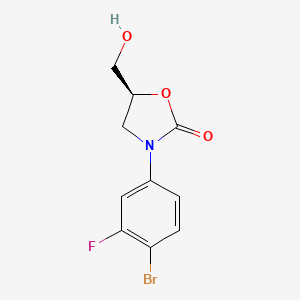 molecular formula C10H9BrFNO3 B580446 (S)-3-(4-溴-3-氟苯基)-5-(羟甲基)恶唑烷-2-酮 CAS No. 1369530-77-7