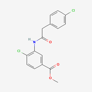 molecular formula C16H13Cl2NO3 B5804462 methyl 4-chloro-3-{[(4-chlorophenyl)acetyl]amino}benzoate 