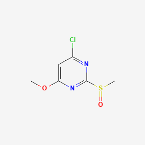 molecular formula C6H7ClN2O2S B580449 4-Chloro-6-methoxy-2-(methylsulfinyl)pyrimidine CAS No. 1289385-30-3