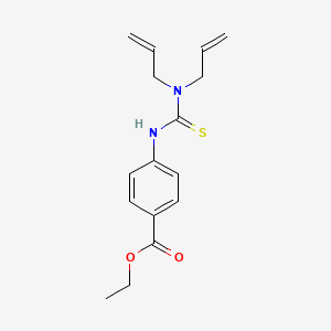 molecular formula C16H20N2O2S B5804502 ethyl 4-{[(diallylamino)carbonothioyl]amino}benzoate 